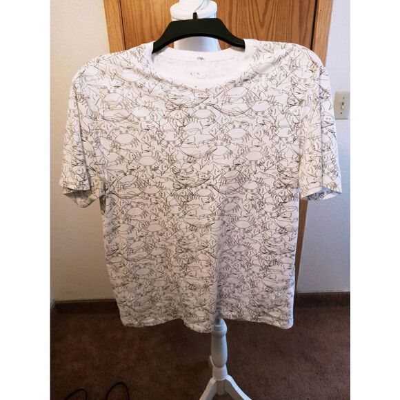 Armani Exchange Marine Life Drawings Design Medium Regular Tee. See Condition - Picture 1 of 5